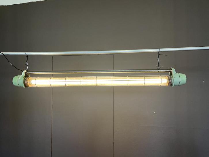 Industriele grote Buislamp, Huis en Inrichting, Lampen | Hanglampen, Gebruikt, 75 cm of meer, Kunststof, Metaal, Ophalen of Verzenden