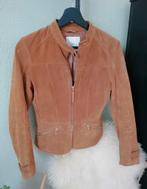 Suede leren jasje Mango XS/ cognac bruin/leer jack/jas/rits, Mango, Bruin, Ophalen of Verzenden, Zo goed als nieuw