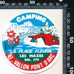 Sticker: Camping La Plage Fleurie - Vallon Pont dArc, Ophalen of Verzenden, Zo goed als nieuw, Bedrijf of Vereniging