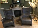 2 Bruine leren relax fauteuils, Huis en Inrichting, Ophalen, Gebruikt, Leer, 75 tot 100 cm