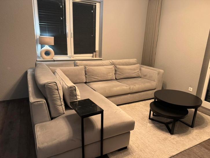 Hoekbank zo goed als nieuw, Huis en Inrichting, Banken | Bankstellen, Zo goed als nieuw, Vierpersoons of meer, Ophalen of Verzenden