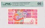 Nederland 25 Gulden 1989 Roodborstje PMG66 EPQ, Los biljet, Ophalen of Verzenden, 25 gulden