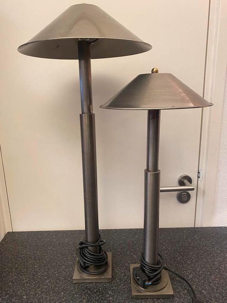 Metalen Tafellampen - Memphis Stijl, Huis en Inrichting, Lampen | Tafellampen, Gebruikt, Metaal, Ophalen of Verzenden