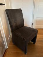 6 grijs/zwarte eetkamer stoelen op wieltjes., Huis en Inrichting, Stoelen, Ophalen, Kunststof, Gebruikt, Overige kleuren