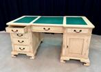 Partnerdesk met groen leer, Antiek en Kunst, Ophalen