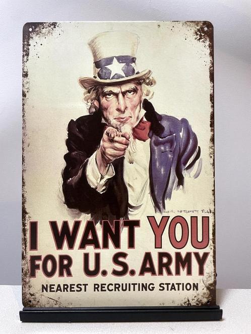 I WANT YOU wandbord (Old Look), Verzamelen, Militaria | Tweede Wereldoorlog, Landmacht, Nederland, Ophalen of Verzenden