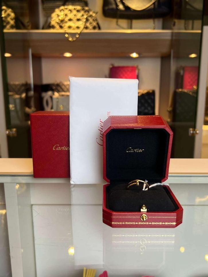 Cartier Juste un Clou small ring, 18k geelgoud, full set, Sieraden, Tassen en Uiterlijk, Ringen, Zo goed als nieuw, Dame, 17 tot 18