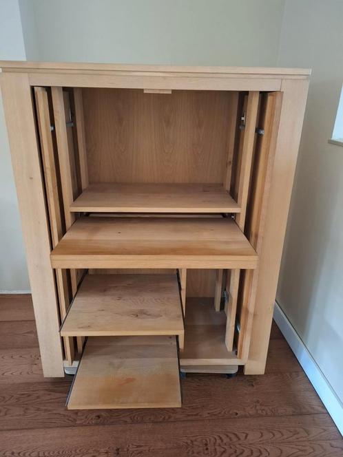 Blank eiken Computerkast of TV kast, Huis en Inrichting, Kasten | Computermeubels, Zo goed als nieuw, 120 tot 170 cm, 70 tot 120 cm