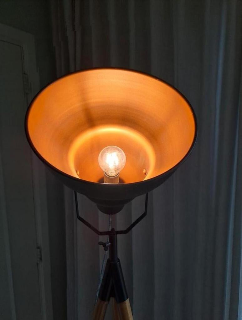 Vloerlamp - zwart/koper, Ophalen, 150 tot 200 cm