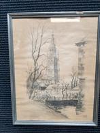 Te koop: oude prent grote kerk , Breda , Lothar Wegner '43, Antiek en Kunst, Ophalen of Verzenden