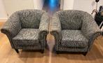 Twee fauteuils met bloemmotief, Huis en Inrichting, Fauteuils, Ophalen, Gebruikt, Stof, 75 tot 100 cm
