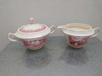 Prachtig vintage roomstel Boerenhoeve rood beschikbaar voor biedingen
