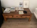 Houten Salontafel met Lades, Ophalen, Gebruikt, 100 tot 150 cm, Eikenhout