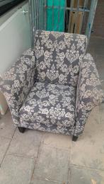 Leuke fauteuil met bloemmotief, Hout, Gebruikt, 75 tot 100 cm, Ophalen of Verzenden