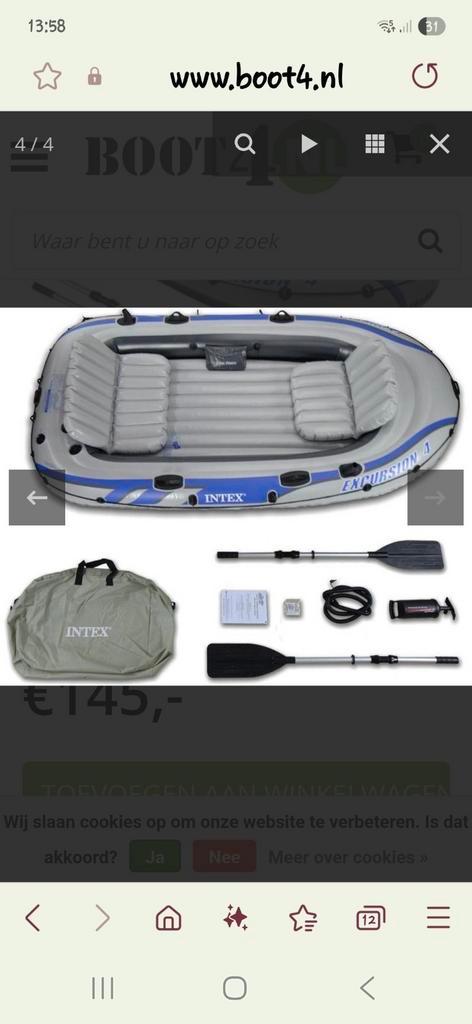 Intex excursion 4, Watersport en Boten, Bootonderdelen, Zo goed als nieuw, Ophalen