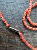 bloedkoraal ketting,gouden slot, Verzenden, Zo goed als nieuw, Rood