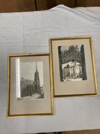 Twee Oostenrijkse pentekeningen, Stefanusdom, Antiek en Kunst, Kunst | Etsen en Gravures, Ophalen