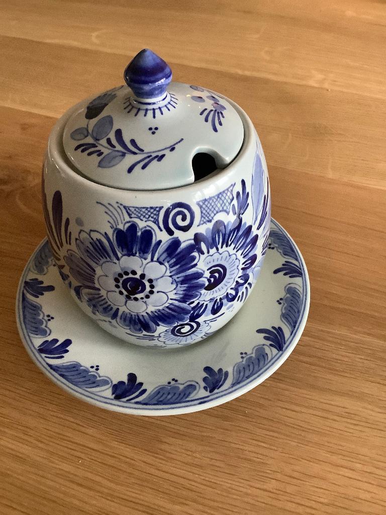 Delfts blauw confiture pot, Ophalen of Verzenden
