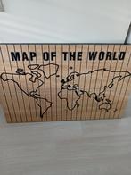 Mooi houten schilderij.map of the world., Ophalen of Verzenden, Zo goed als nieuw