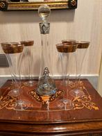 6 antieke glazen met karaf, Ophalen of Verzenden