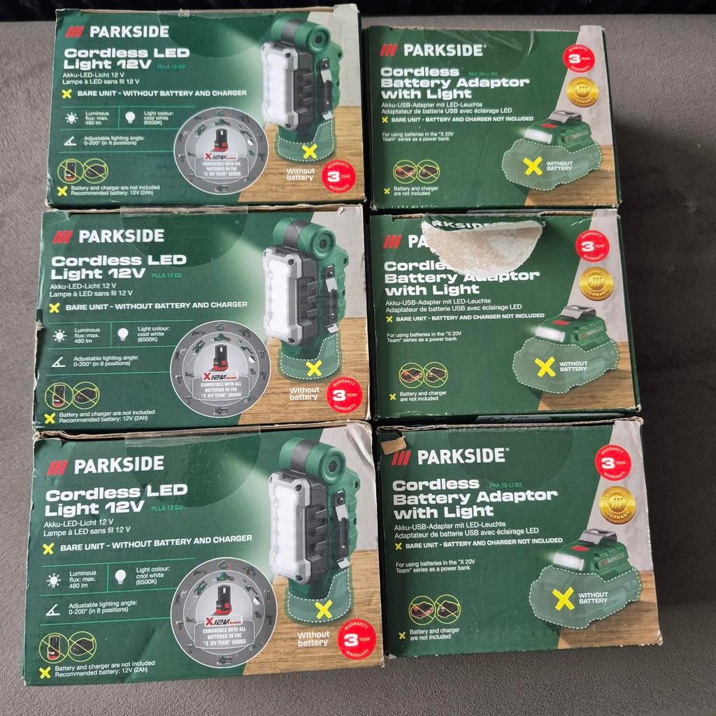 Parkside Lamp/Accu Adapter - Nieuwstaat, Doe-het-zelf en Verbouw, Bouwverlichting, Nieuw, Lamp, Minder dan 50 watt, Met statief