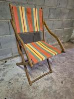 Vintage inklapbare strandstoel, Ophalen of Verzenden, Hout, Inklapbaar