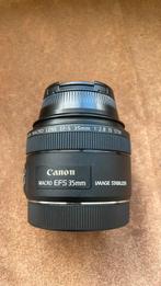 Canon ef-s 35mm f/2.8 macro is stm incl es-27 zonnekap, Ophalen of Verzenden, Zo goed als nieuw