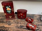 Chinese sieradenkist kastjes chinees kist juwelen set 4 stuk, Antiek en Kunst, Ophalen of Verzenden