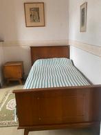 1 pers. vintage bed 90 x 190 met nachtkastje LAATSTE KANS, Ophalen, Gebruikt, 90 cm, Eenpersoons