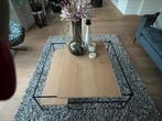 Salontafel met 2-delig houten blad, Ophalen, Gebruikt, Vierkant, 50 tot 100 cm