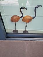 Flamingo decoratie hout/metaal - Intratuin, Tuin en Terras, Tuinbeelden, Ophalen of Verzenden, Zo goed als nieuw, Hout, Dierenbeeld
