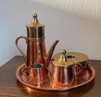 Koperen koffieset met rechaud. Vintage, Ophalen of Verzenden
