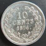 10 Cent 1874, Postzegels en Munten, Munten | Nederland, Koning Willem III, Verzenden, Zilver, 10 cent
