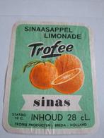 Trofee sinas etiket brouwerij de drie hoefijzers Breda, Ophalen of Verzenden, Overige merken