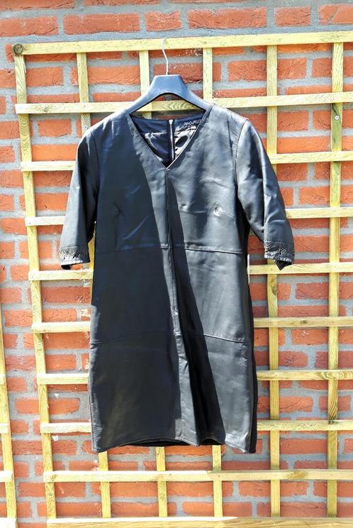 * Zwarte Lams Leren Jurk - Rino & Pelle* Mt. 38* Nieuw *, Kleding | Dames, Jurken, Nieuw, Maat 38/40 (M), Zwart, Knielengte, Ophalen of Verzenden