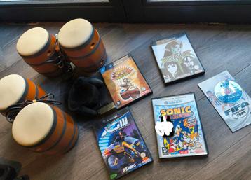 2x bongos , XGRA, Donkey Konga,7x Sonic, soul calibur, fifa beschikbaar voor biedingen