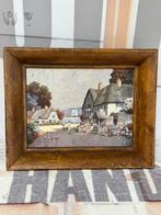Ernest Uden 1940 ingelijst schilderij Engeland Cottage dorp, Antiek en Kunst, Kunst | Schilderijen | Klassiek, Ophalen of Verzenden