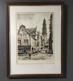 Ets "Roger Hebbelinck" II Amsterdam zicht op de Westertoren, Antiek en Kunst, Kunst | Etsen en Gravures, Ophalen