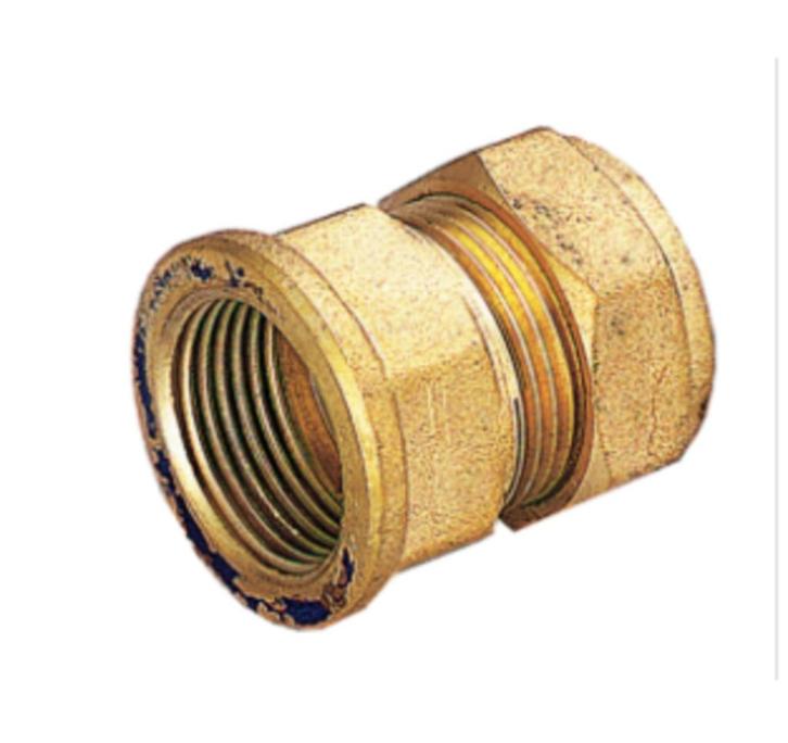 Tiemme Messing Schroefkoppeling knel x binnendraad 28 mm x 1, Doe-het-zelf en Verbouw, Verwarming en Radiatoren, Nieuw, Overige typen