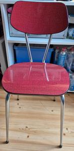 Vintage Formica stoel, rood, Huis en Inrichting, Stoelen, Ophalen of Verzenden, Zo goed als nieuw, Rood, Eén