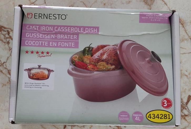 Nieuwe Ernesto Gietijzeren Braadpan 4L, Huis en Inrichting, Keuken | Potten en Pannen, Ophalen of Verzenden