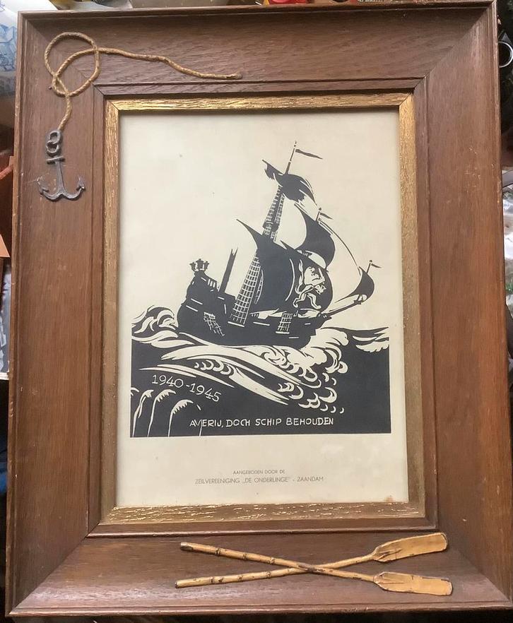 Zeilvereniging “de Onderlinge”, wo2, ww2, prent, litho, vrij, Verzamelen, Militaria | Tweede Wereldoorlog, Nederland, Ophalen of Verzenden