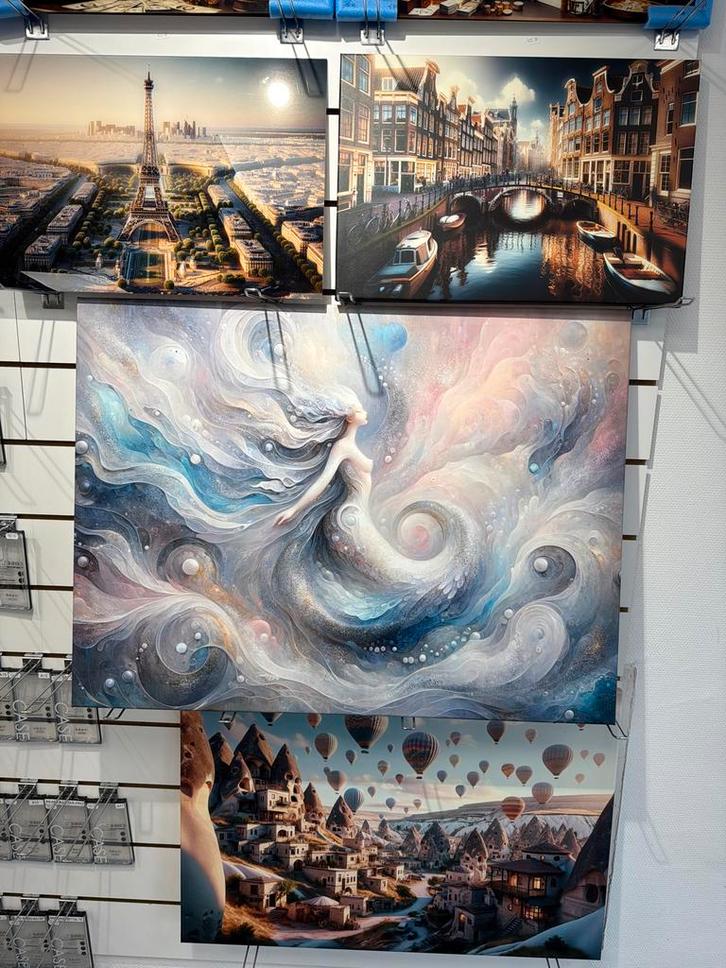 Groot Abstract Canvas Schilderij, Antiek en Kunst, Kunst | Overige Kunst, Ophalen of Verzenden