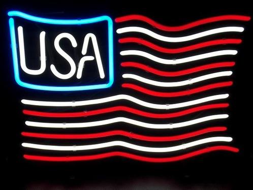 FIFTIES SIXTIES NEONVERLICHTING USA AMERIKAANSE VLAG, Verzamelen, Automaten | Overige, Nieuw, Ophalen