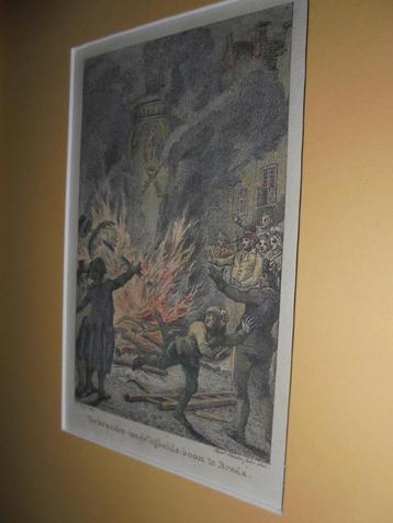 Breda gravure Brand van vrijheidsbeeld 1793