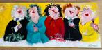 Dikke dames schilderij op canvas van M. Dupont, Antiek en Kunst, Kunst | Schilderijen | Modern, Ophalen