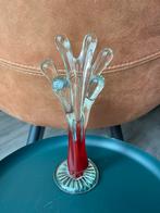 Mondgeblazen Artglas murano stijl vaas splash druppel rood, Ophalen of Verzenden