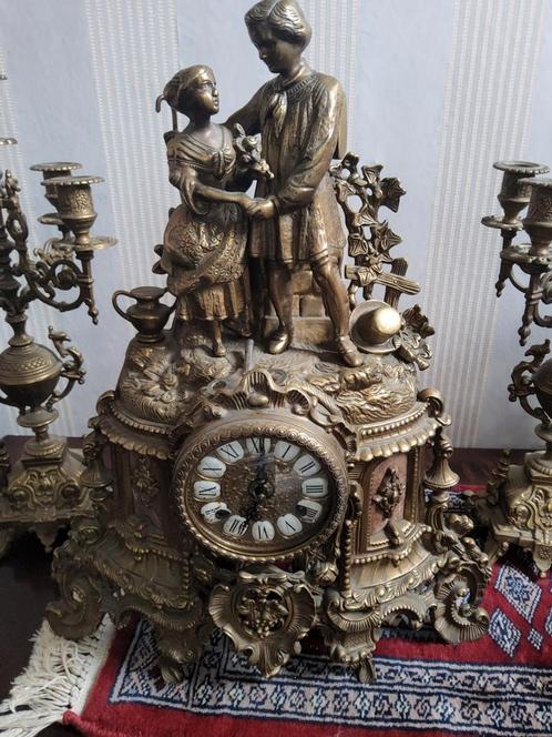 Antiek frans klokkenstel, Antiek en Kunst, Antiek | Klokken, Ophalen of Verzenden