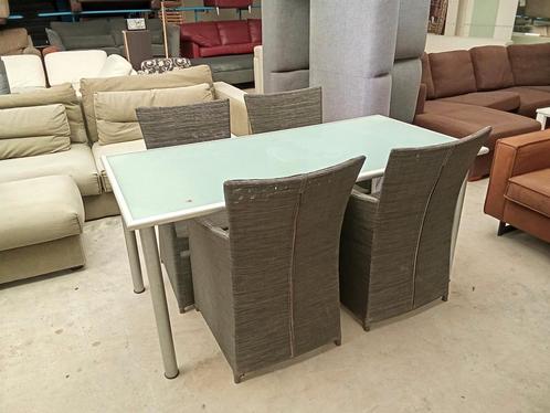 Tuinset met 4 stoelen, Tuin en Terras, Tuinsets en Loungesets, Gebruikt, Tuinset, 4 zitplaatsen, Eettafel, Stoel, Ophalen of Verzenden
