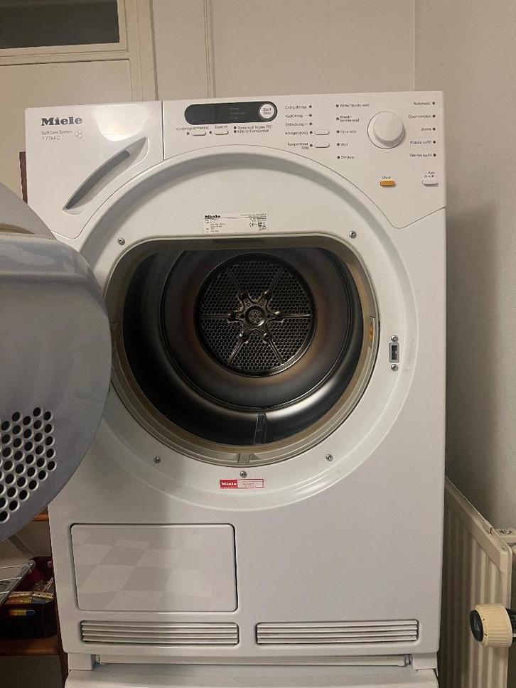 Miele wasdroger SoftCare type T7744C, Witgoed en Apparatuur, Wasdrogers, Gebruikt, Condens, Bovenlader, 4 tot 6 kg, 85 tot 90 cm